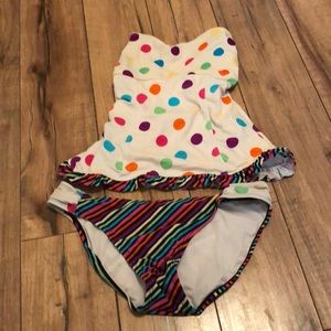 Two piece strapless bathing suit